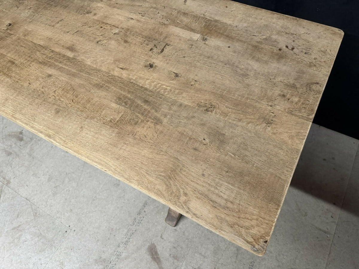 French Oak X Support Farmhouse Dining Table