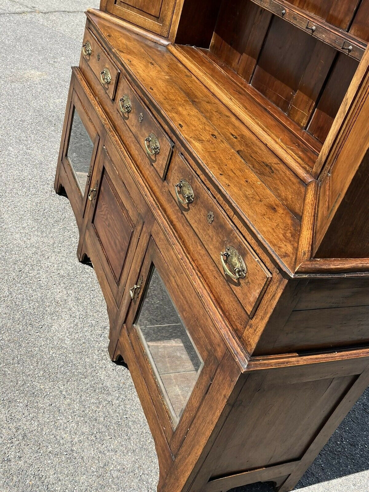 Large Vintage Georgian Oak Dresser, Amazing Colour, Loads Of Storage.