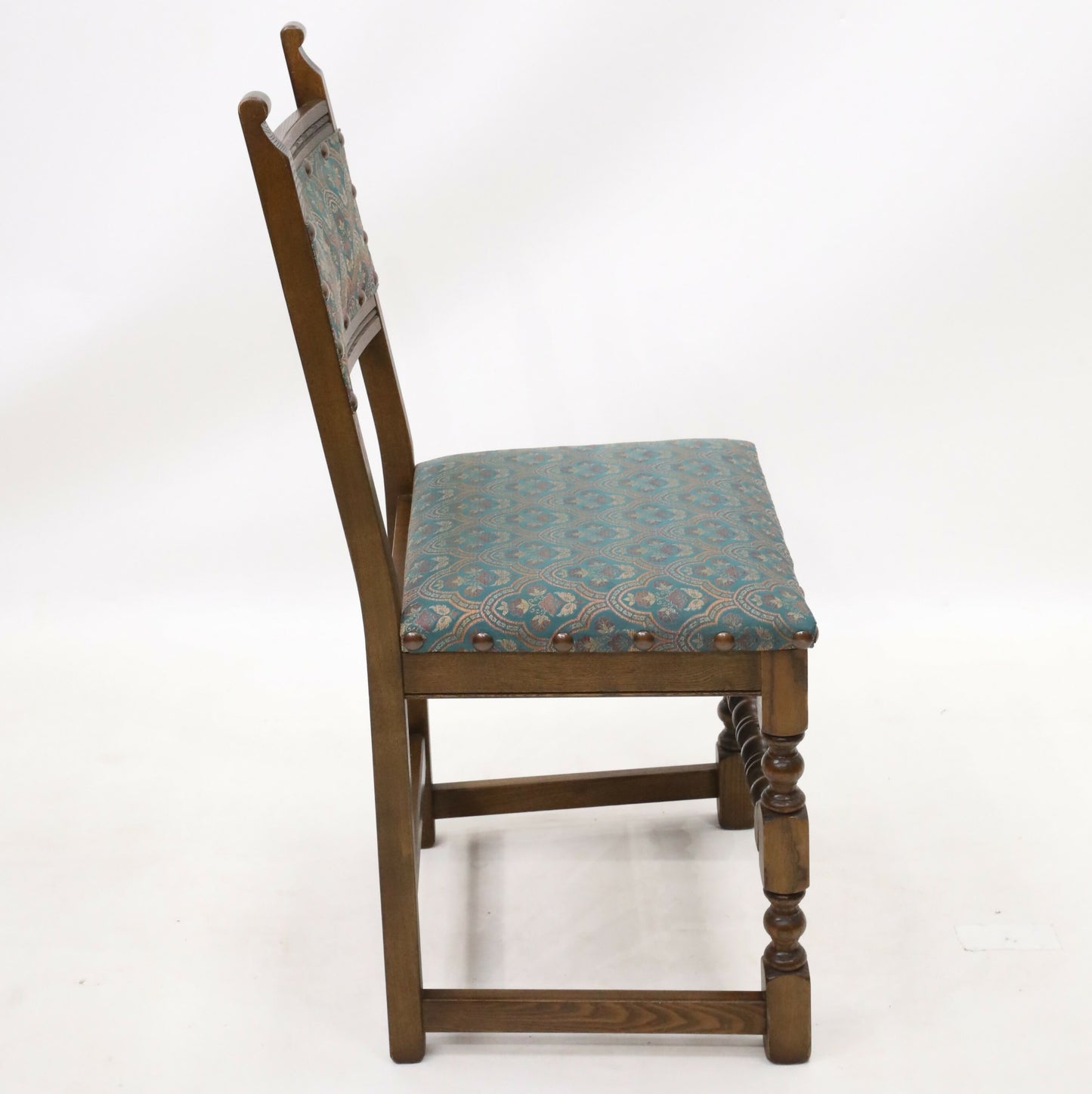 4 Old Charm Dining Chairs Light Oak Sherwood Green Upholstery FREE UK Delivery. SBR9775/0711D