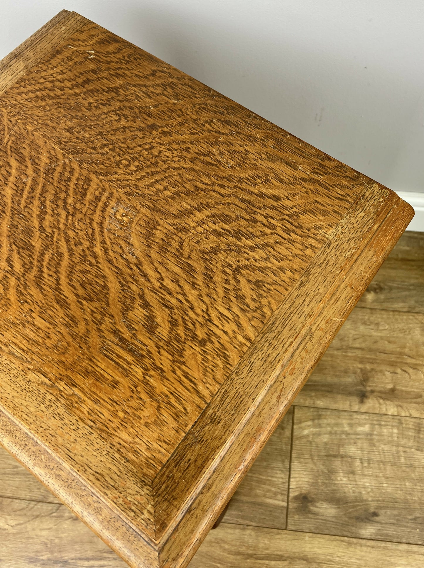 Pair of Bedside Tables Vintage French Louis Style Oak Nightstands Cabinets LOT 6309