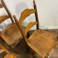 Set of Six Custom Made Elm Bar Back Dining Chairs