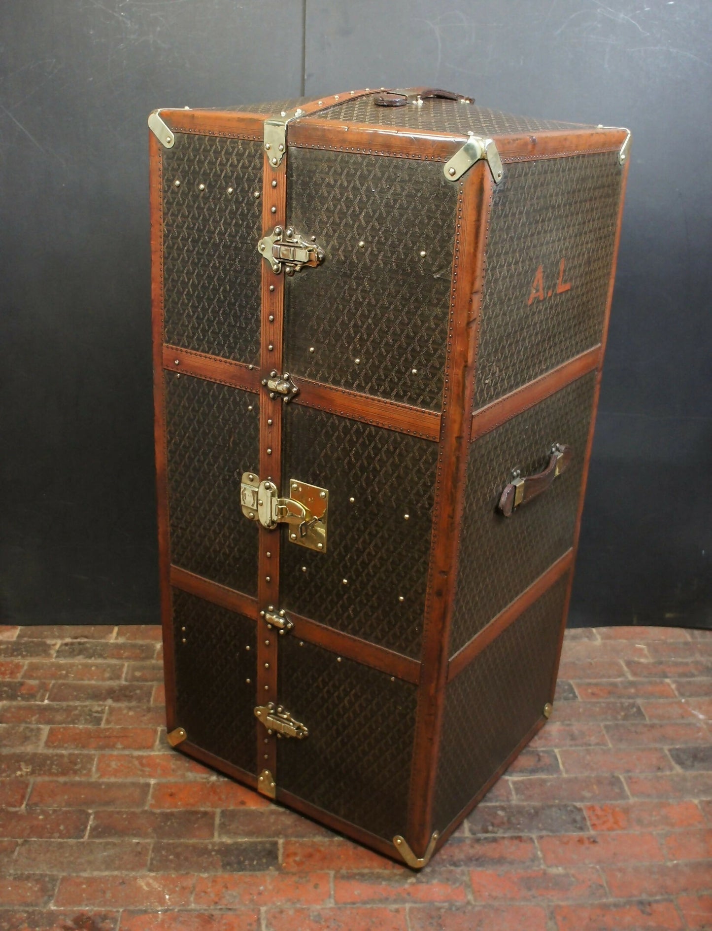 Large Vintage Storage Trunk by Goyard with Key