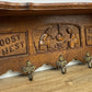 Coat Rack Vintage French Oak Wall Mounted 5 Hooks Carved Rack Hanger LOT 6303