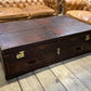XXL Chestnut Brown Saddle Leather Reception Storage Trunk