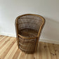 Vintage Bamboo Cane Peacock Chair Wicker Boho Tiki Mid Century Chair
