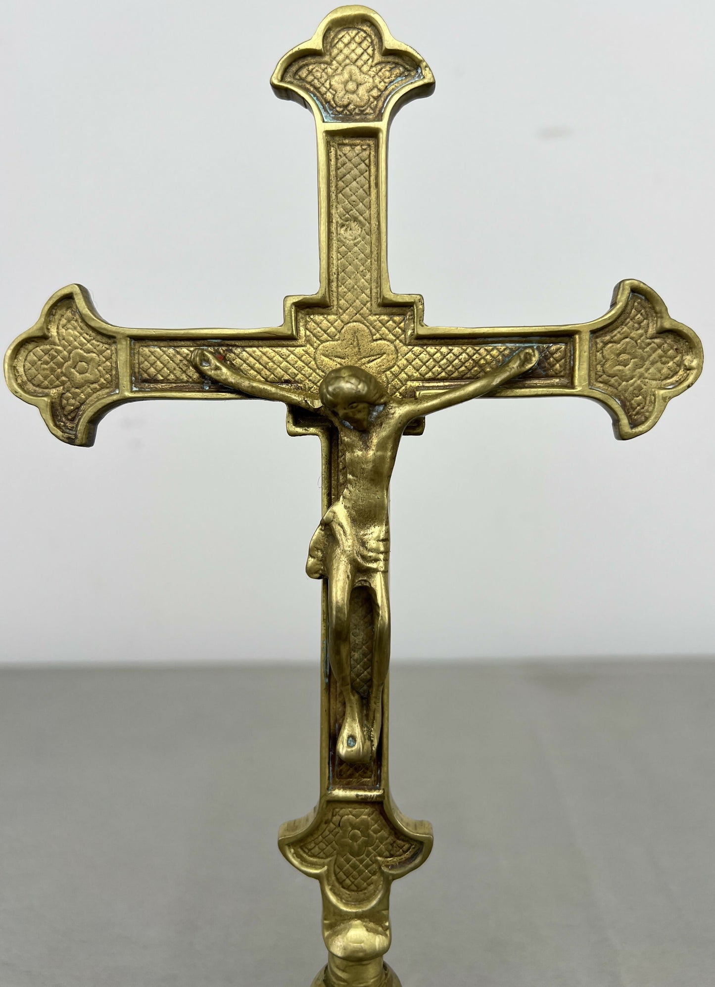 Crucifix Vintage French Style Standing Religious Cross Jesus Christ LOT 6430