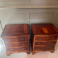 Pair Vintage Bedside Chests Antique Style 3 Drawer Vgc