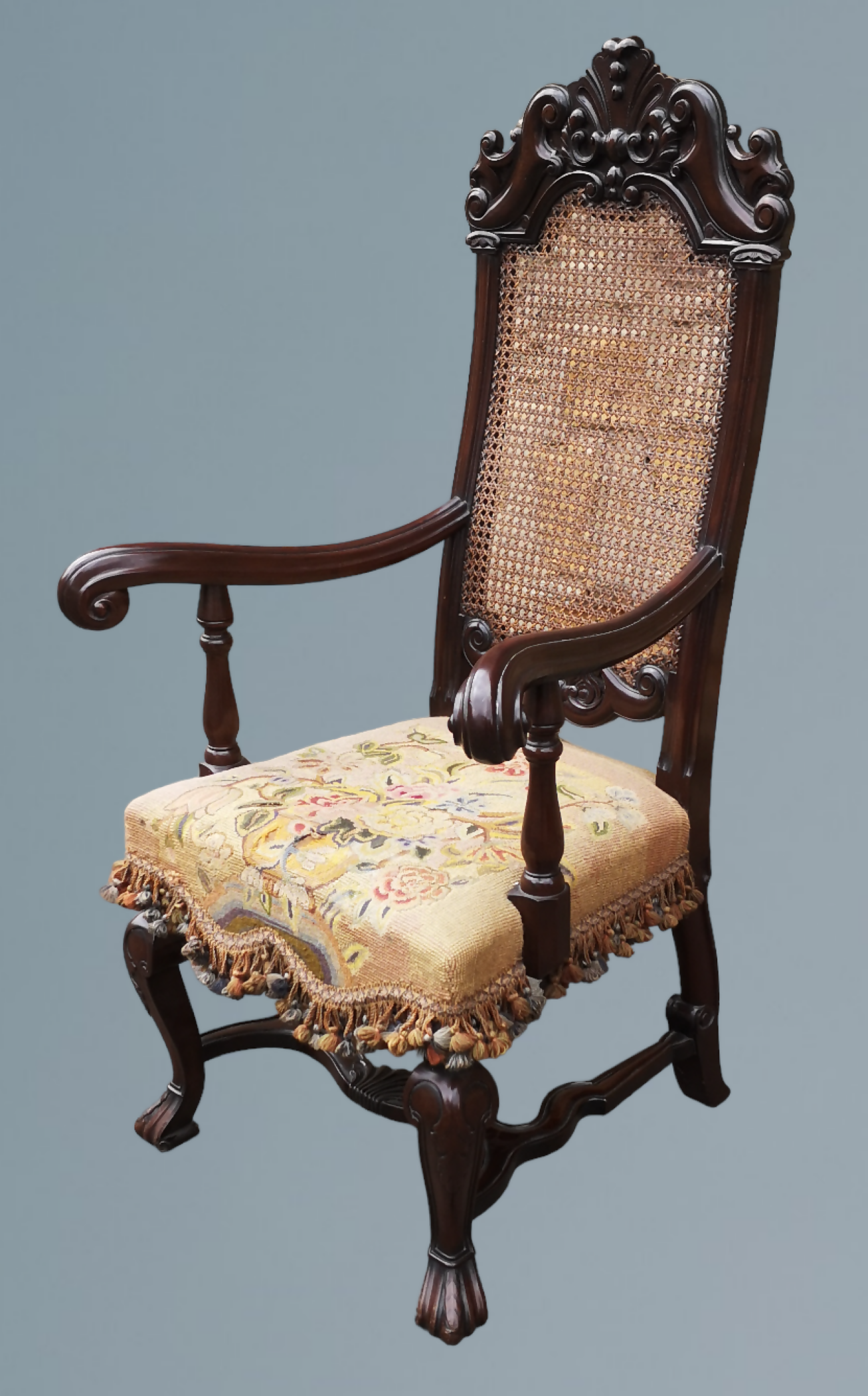 An 18th Century Style Walnut Portuguese Armchair