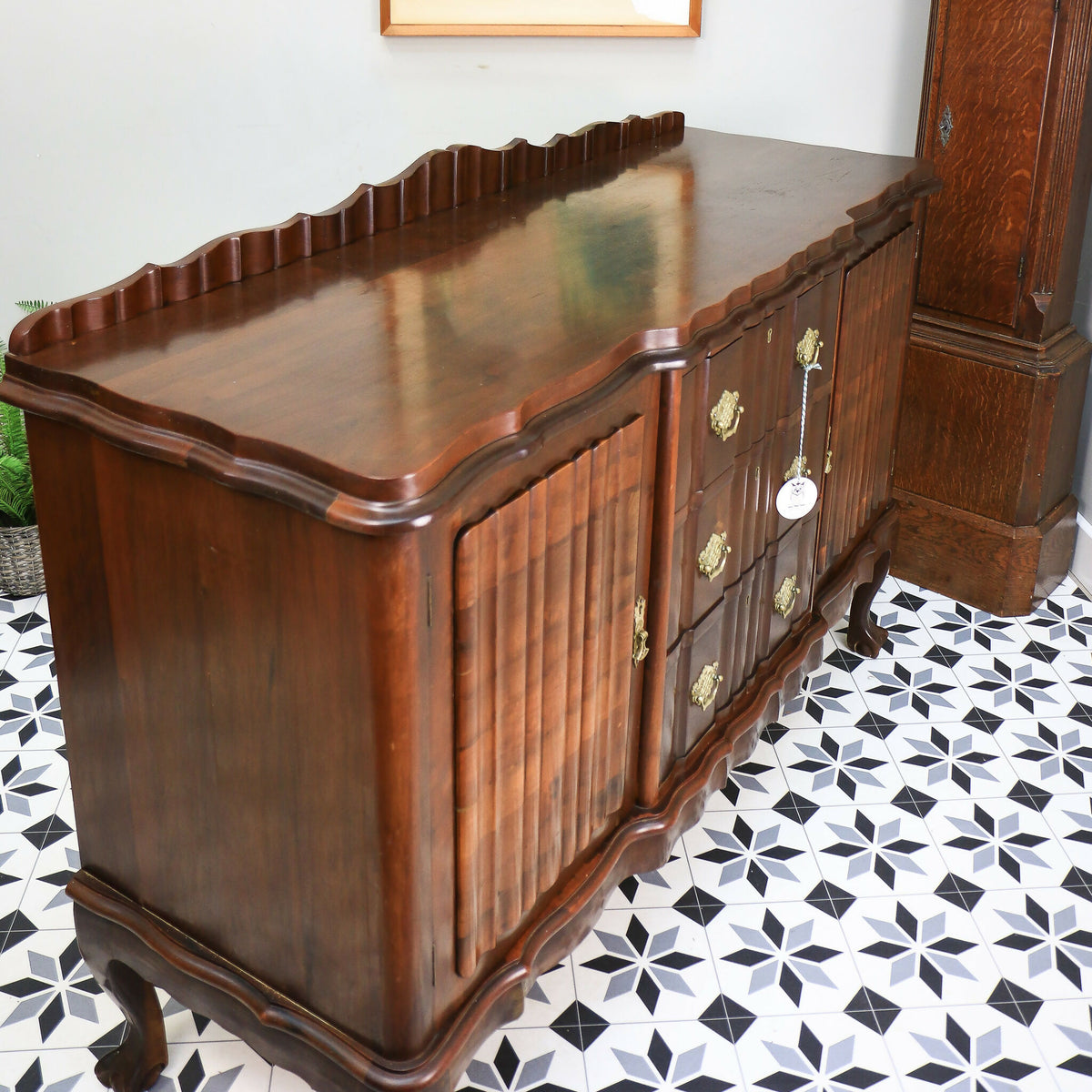 Rare Dutch Colonial Break Front Side Board Credenza South African Stink Wood