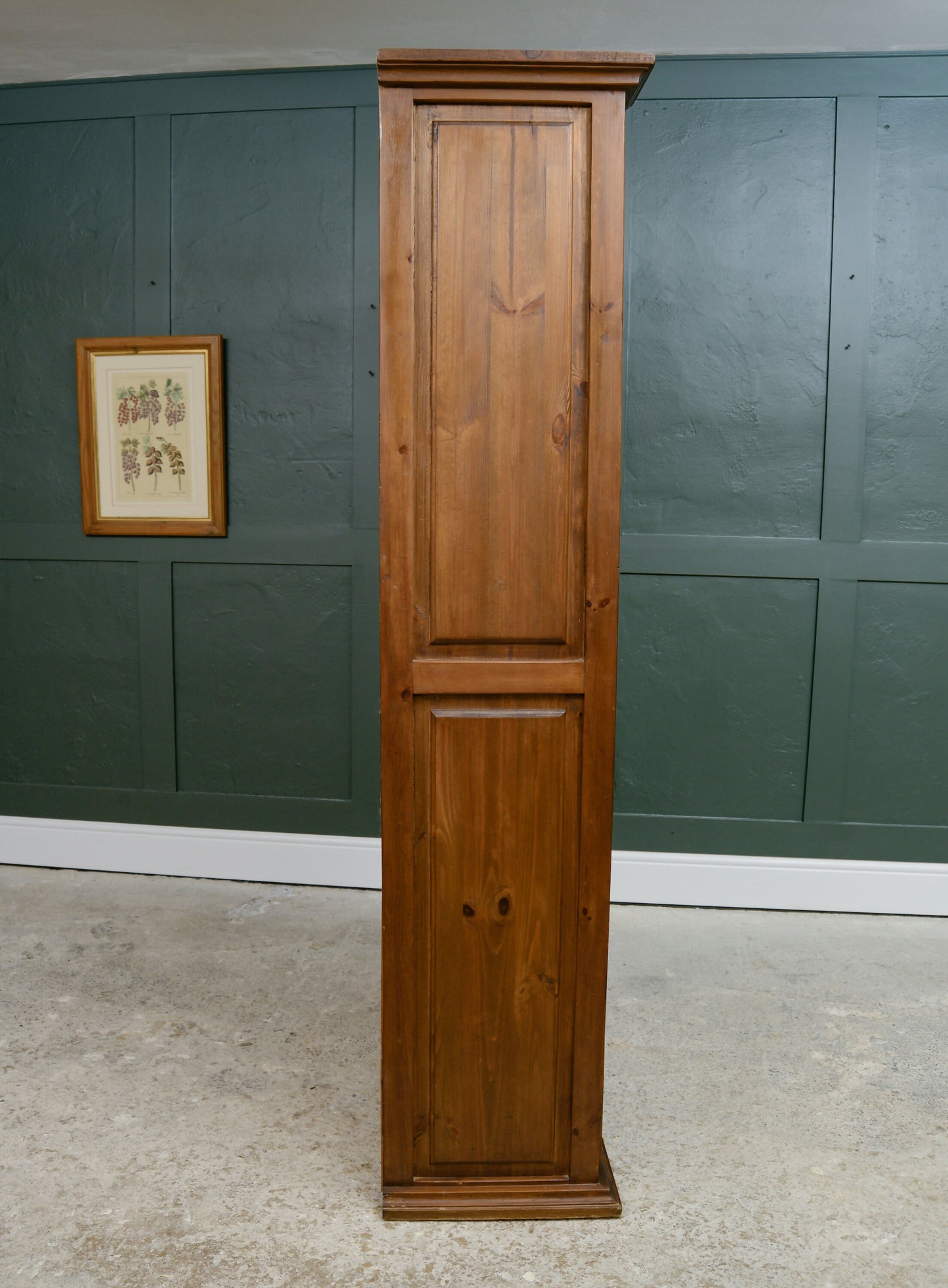Tall Pine Bookcase with Drawers - Antique Finish