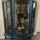 Antique Display / Drinks Cabinet Blue & Gold