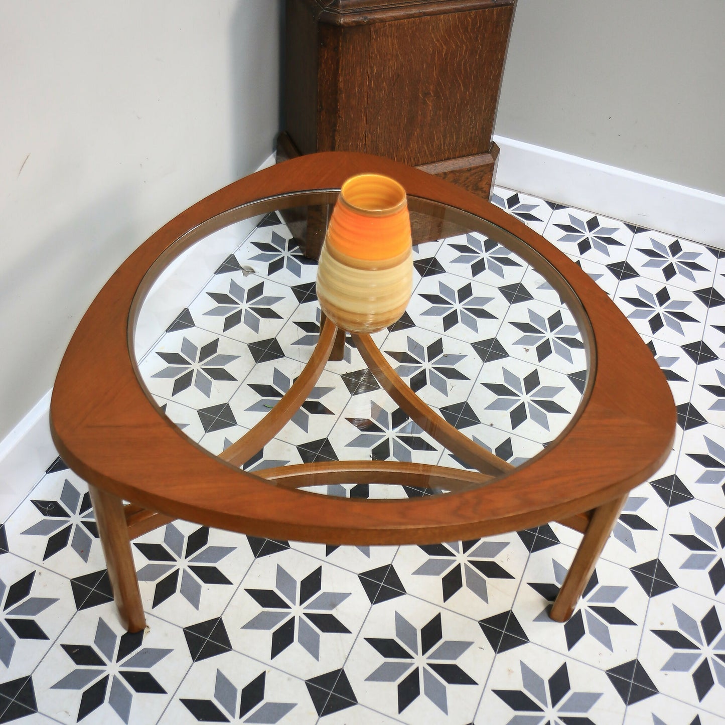 Nathan Coffee Table in Teak with Glass Top 1960s