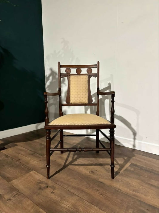 Edwardian mahogany inlaid side occasional chair4