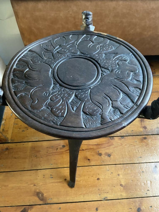 Wood carved Africa Fold Up Side table