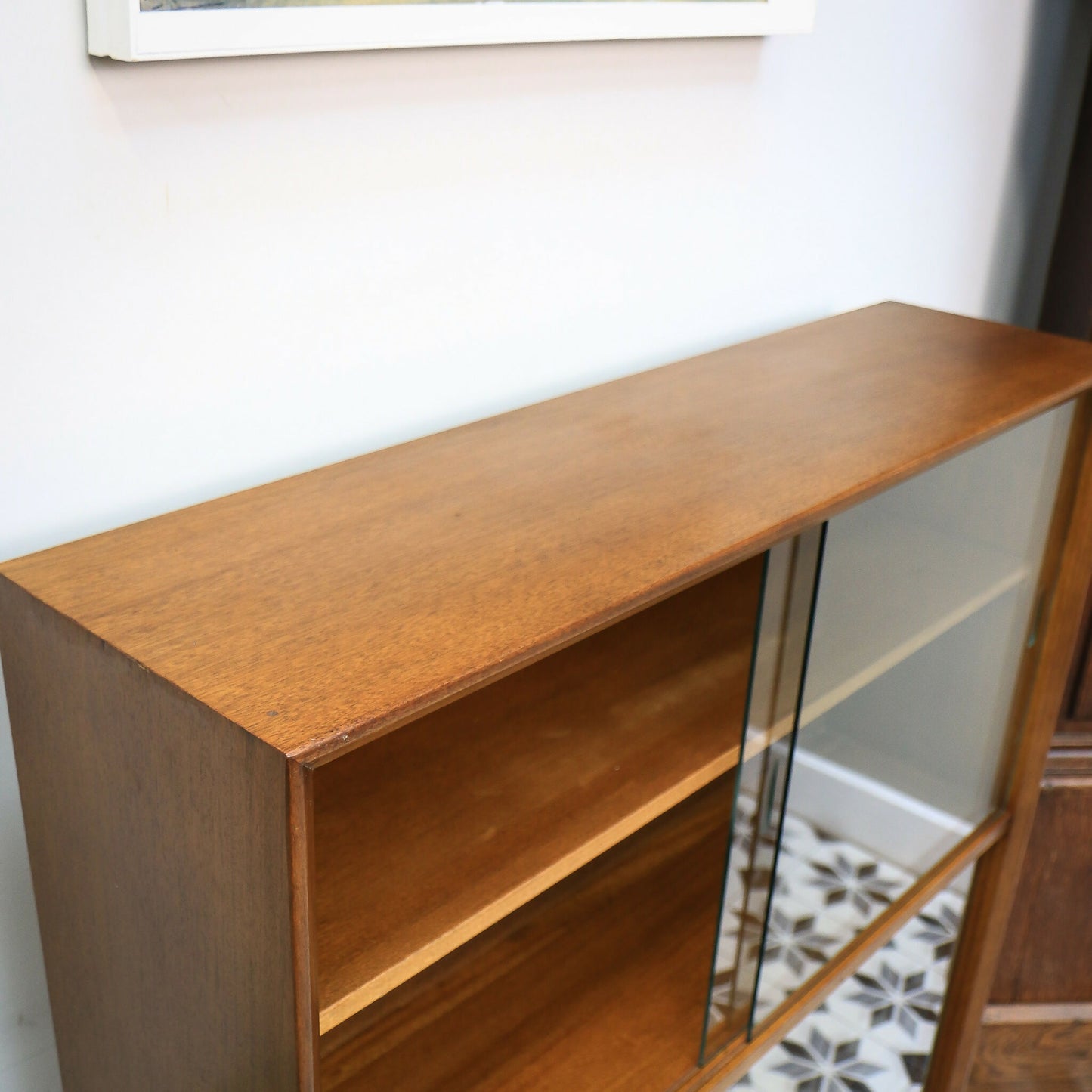 Herbert Gibbs Bookcase in Teak with Four Glazed Doors Mid Century