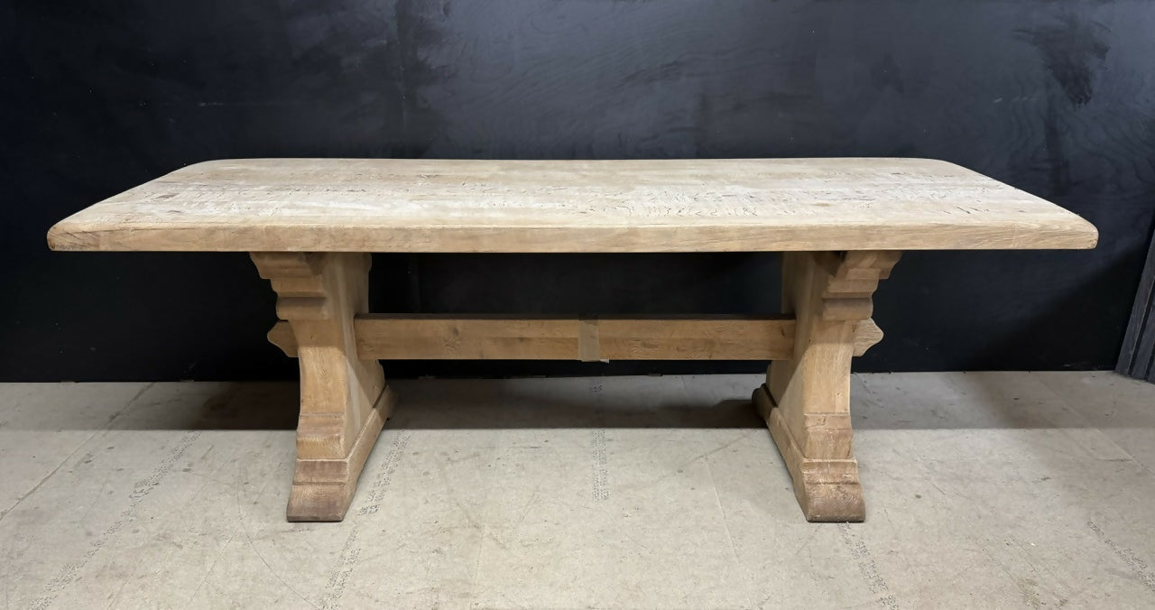 Bleached Oak Farmhouse Dining Table