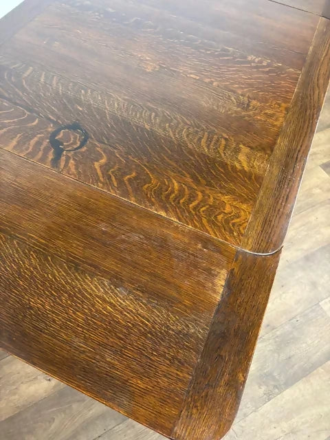 Vintage Oak Barley Twist Draw Leaf Dining Table