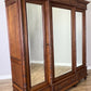 Wardrobe Antique French Style Oak Three Door Carved Mirrored Armoire LOT 6231