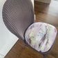 Stylish Lloyd loom accent chair very Matt aubergine paint and matching cotton lily themed fabric