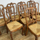 Dining Chairs Vintage French Louis Style Oak Set of 8 Upholstered Seats LOT 6345