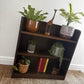 Vintage Mid Century Oak Glazed Bookcase Sliding Glass Doors Display Cabinet 60s