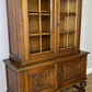 Bookcase Vintage French Oak Glazed Display Cabinet Carved Sideboard LOT 6257