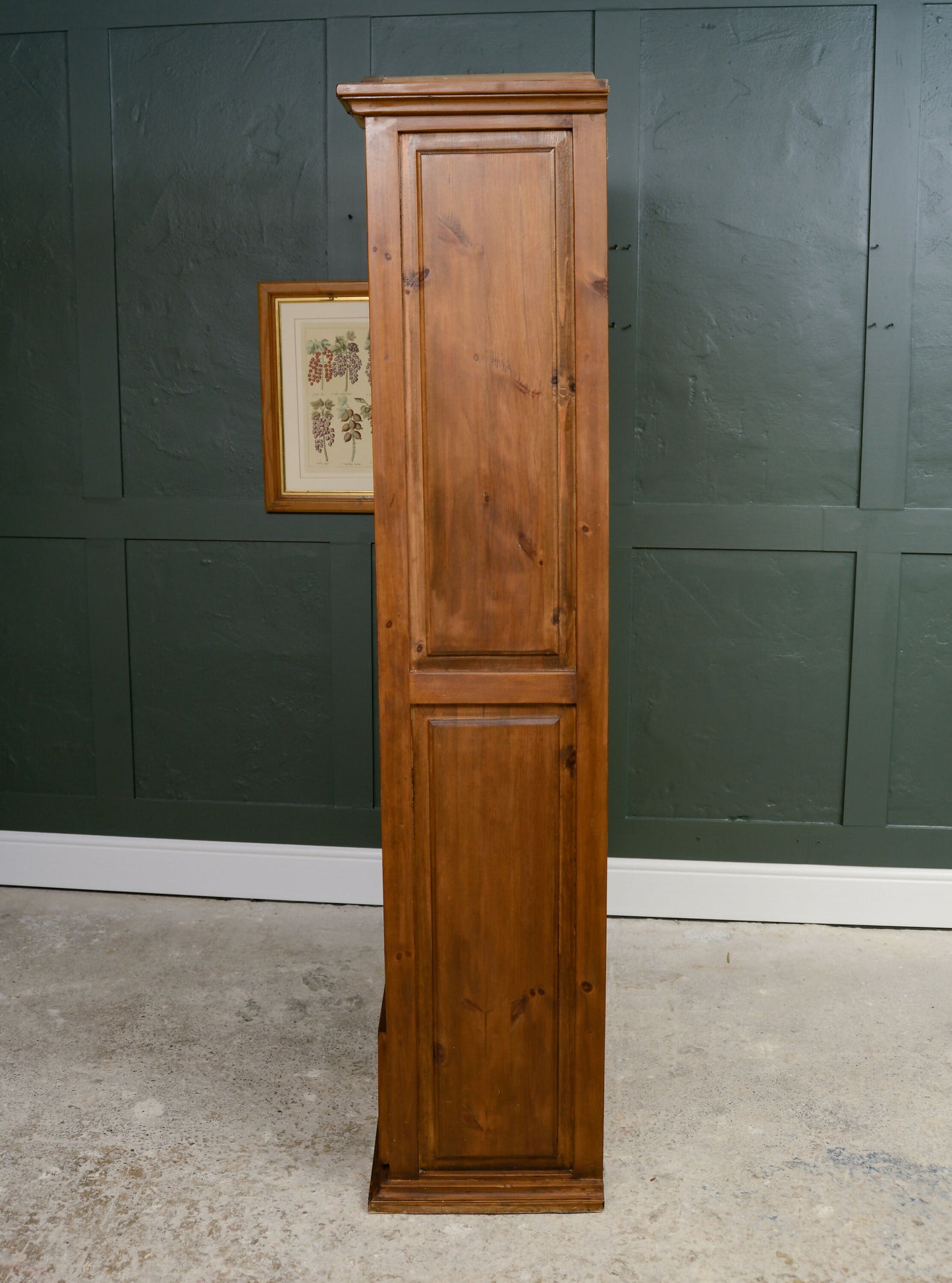 Tall Pine Bookcase with Drawers - Antique Finish