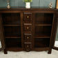 Solid Dark Oak Glazed Bookcase/Display Cabinet with Drawers - Ludwik Styl