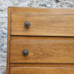 Vintage Oak Tallboy Chest of Drawers: Antique Cabinet with Detailing Five Drawer