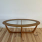 Mid Century Teak Coffee Table with Glass Top