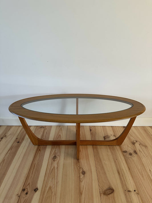 Mid Century Teak Coffee Table with Glass Top