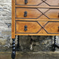 Vintage Oak Chest Of Drawers Three Drawer Lovely Detailing Super Proportions Ebonised In Black