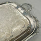Serving Tray Vintage Metal Ornate Engraved Twin Handle English Tray LOT 6444