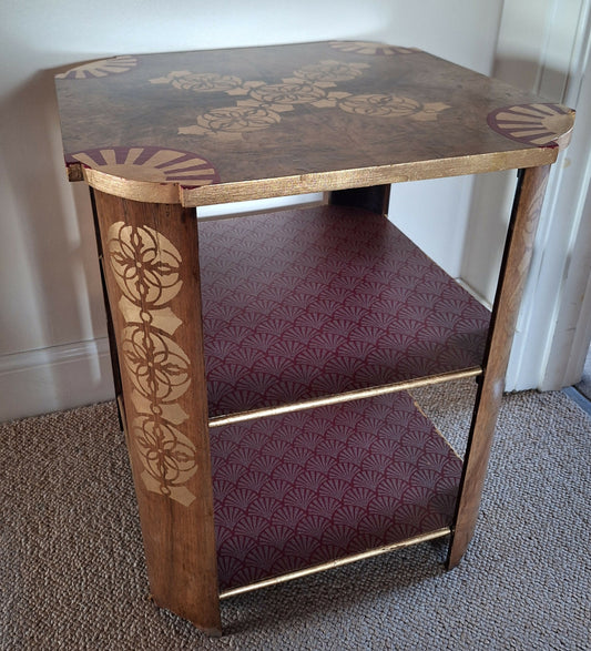 ‘Maroon and Gold’ Two Tier 1930s Shelf unit.