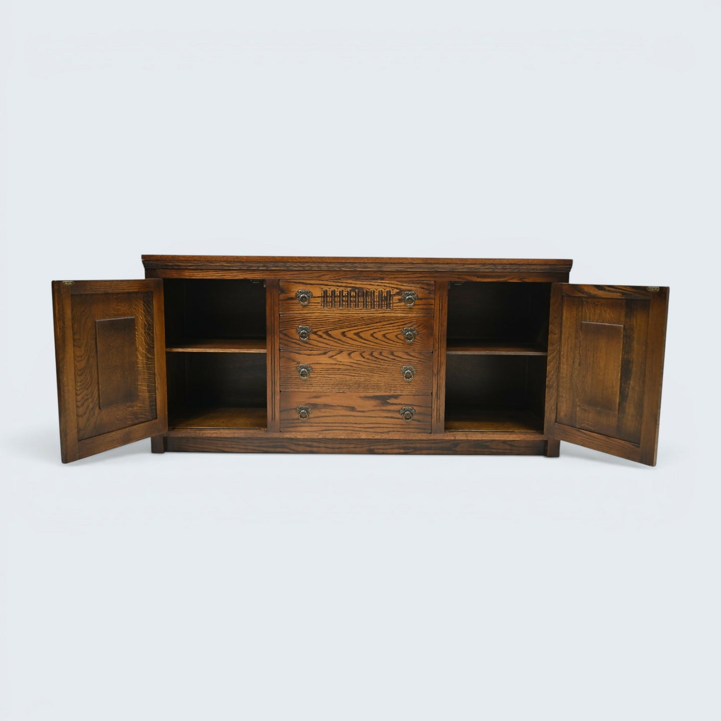 Oak Sideboard Carved Cupboards Made By Webber Furniture FREE UK Delivery*