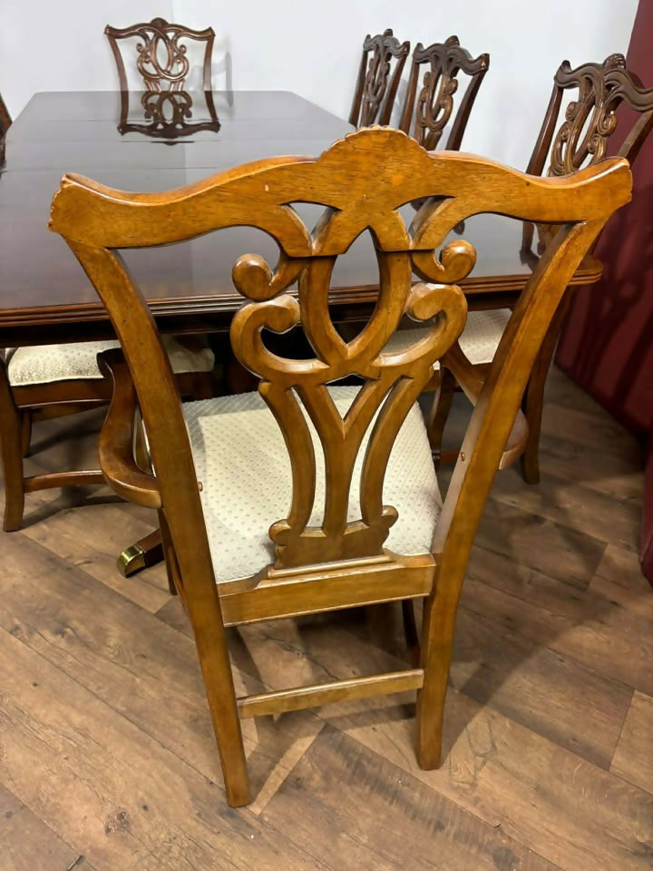 Reproduction Mahogany Twin Pedestal Dining Table Suite