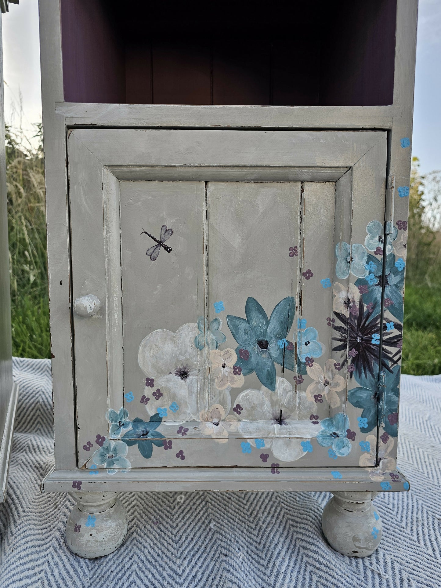 Hand Painted Pine Bedside Cabinets