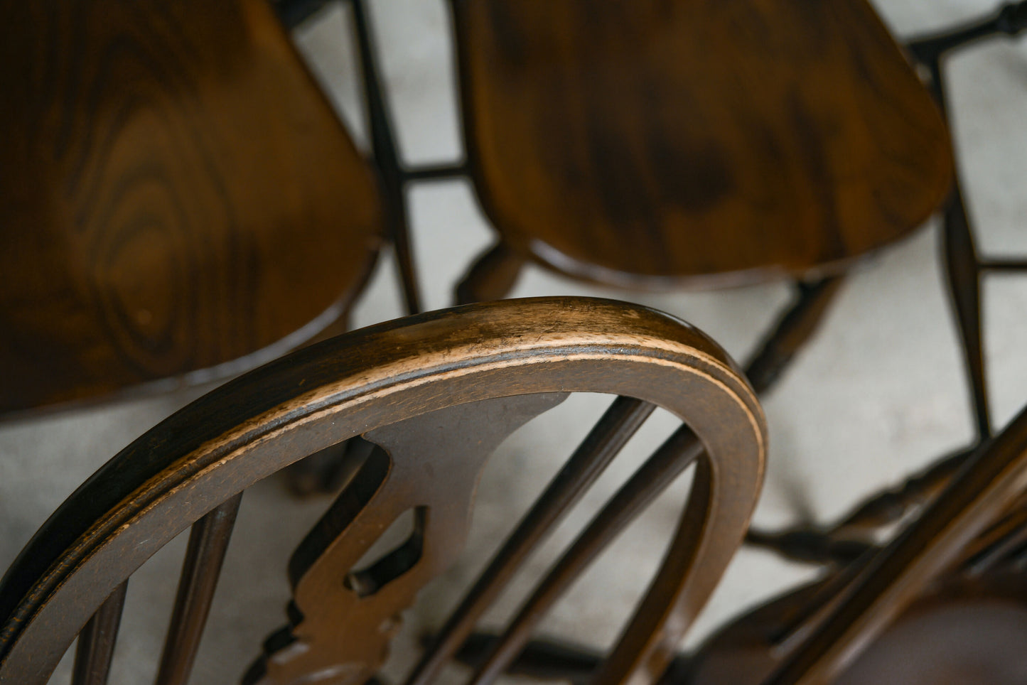 6 Elm Dining Chairs by Glenister - Hoop Back - 2 Carvers