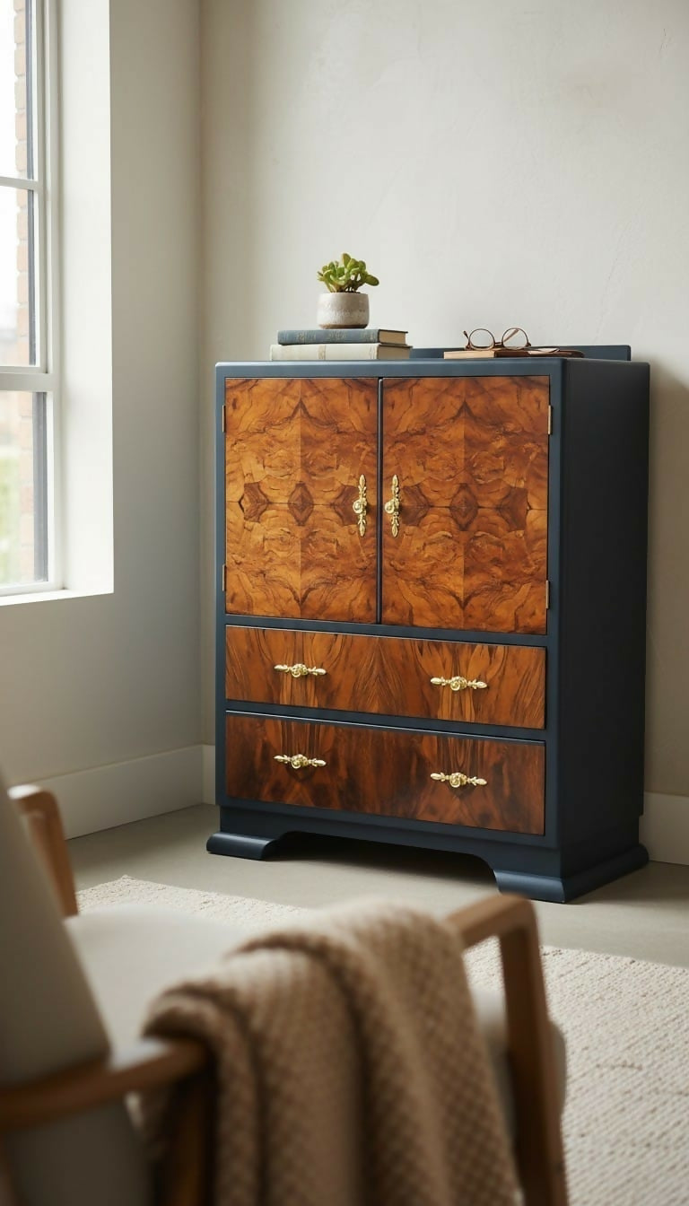 Upcycled 1940's Art Deco Tallboy