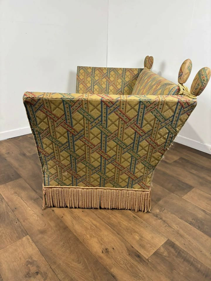 Edwardian Knole Type Drop Arm two seater Sofa