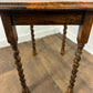 Vintage Oak Side Table With Barley Twist Legs