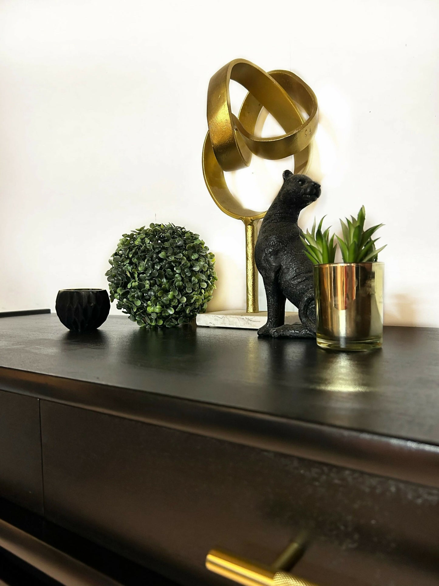 Nathan Sideboard, Cocktail Cabinet in Black and Gold