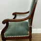 Armchair Antique French Style Walnut Upholstered Seat Carved Chair LOT 6286