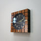 Wall Clock Mid Century Retro Waffle Style. Wood Effect Quartz Clock