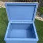 Peter Rabbit bijou Ottoman - blue paint foam and interliner all new