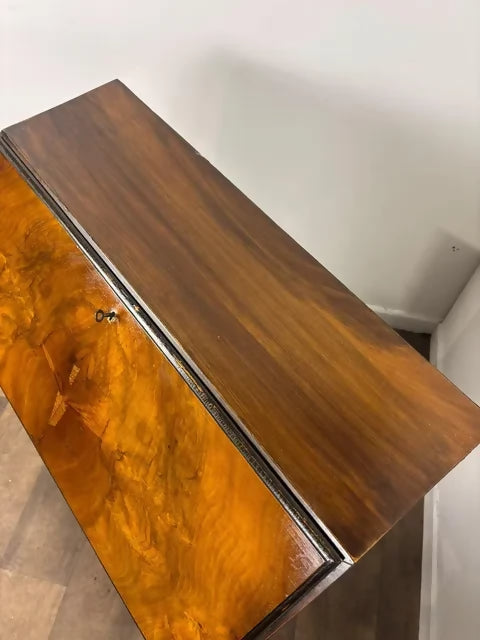 Vintage Walnut Veneered Bureau with Ball & Claw Feet