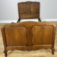 Bed Vintage French Louis XVI Oak Single Bed Frame Carved Headboard LOT 6389