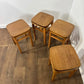 Mid-Century Set of Four Oak Stools