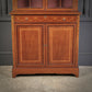 Marquetry Inlaid Mahogany Glazed Vintage Display Cabinet