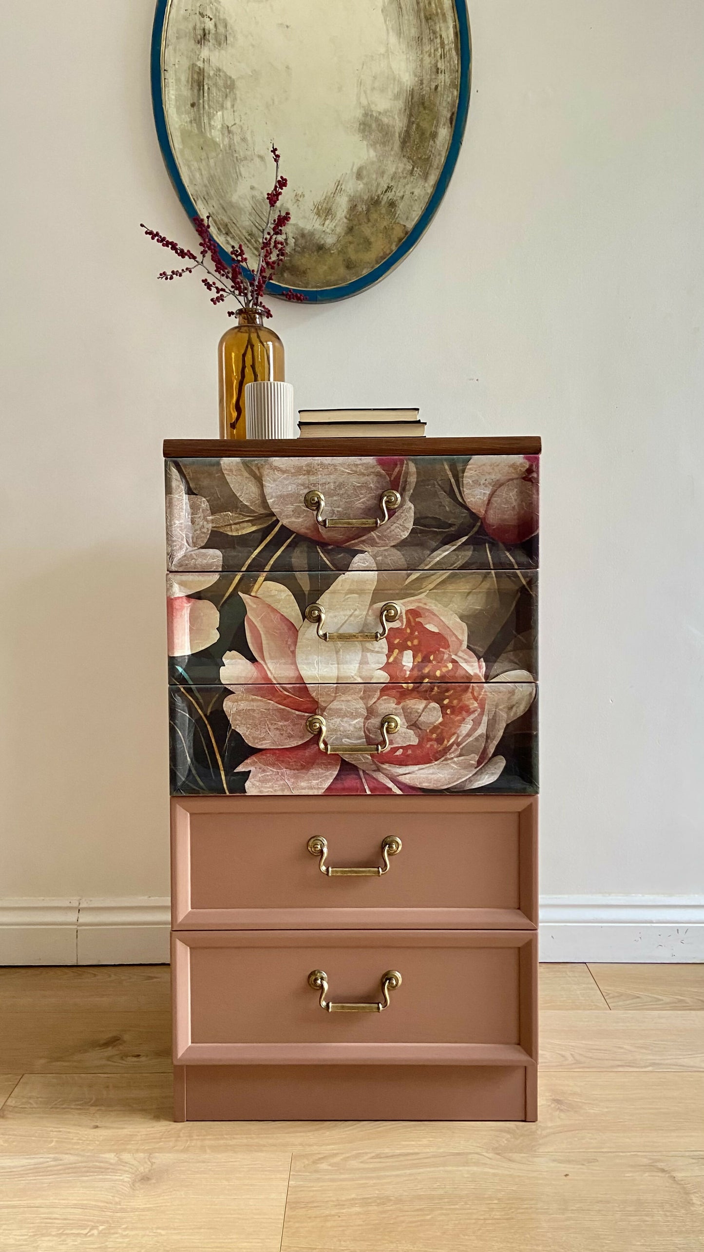 Chest of Drawers G- Plan -Hand -Painted in Dusky Terracotta
